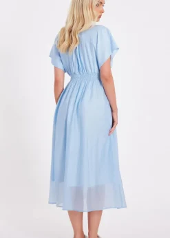 Quiz Blue V Neck Midi Dress