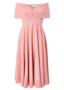 Quiz Blush Pink Bardot Midi Dress