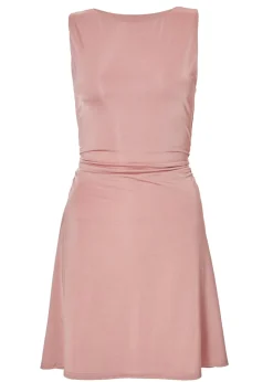 Quiz Blush Pink Ruched A-Line Mini Dress