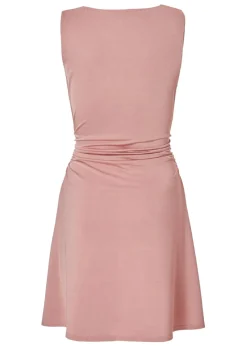 Quiz Blush Pink Ruched A-Line Mini Dress