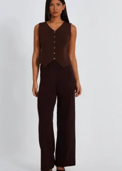 Quiz Brown Knitted Waistcoat