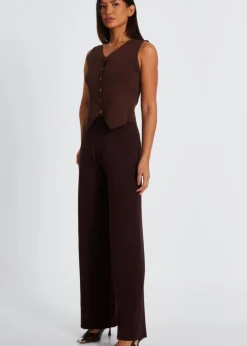 Quiz Brown Knitted Waistcoat