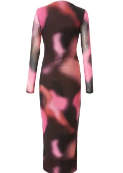 Quiz Brown Marble Print Midaxi Dress