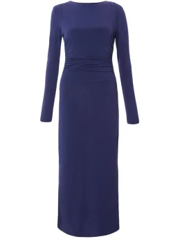 Quiz Brown Mesh Long Sleeve Midaxi Dress