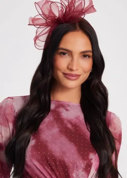 Quiz Burgundy Feather Headband Fascinator