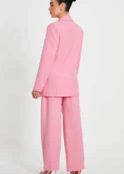 Quiz Coral Petite Woven Wide Leg Trousers