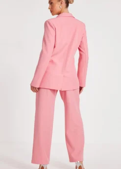 Quiz Coral Woven Wide Leg Trousers