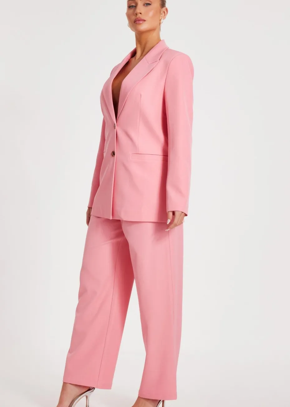 Quiz Coral Woven Wide Leg Trousers