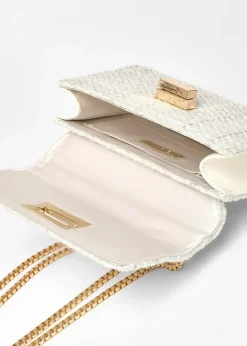 Quiz Cream Boucle Cross Body Bag