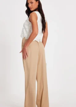 Quiz Cream Crochet Waistcoat