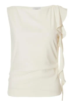 Quiz Cream Frill Detail Top