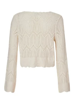 Quiz Cream Knit Cropped Cardigan