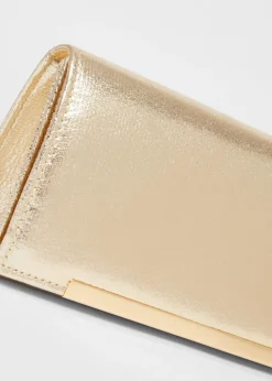 Quiz Gold Metallic Clutch Bag