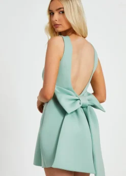 Quiz Green Bow Skater Dress