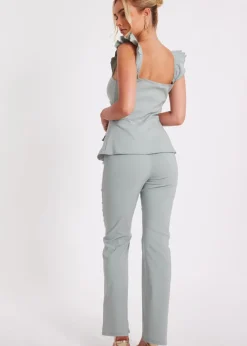 Quiz Green Frill Sleeve Jumpsuit