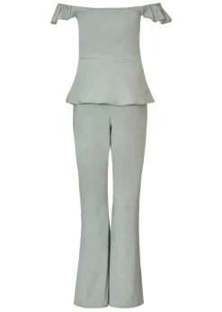 Quiz Green Frill Sleeve Jumpsuit