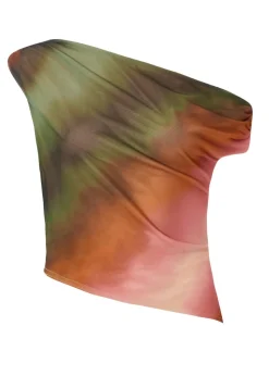 Quiz Green Mesh One Shoulder Crop Top