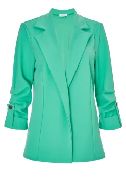 Quiz Green Ruched Sleeve Blazer
