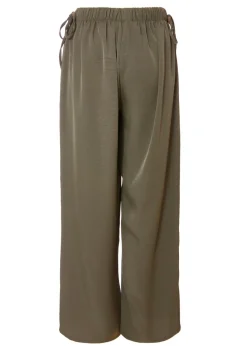 Quiz Khaki Tie Waist Palazzo Trousers