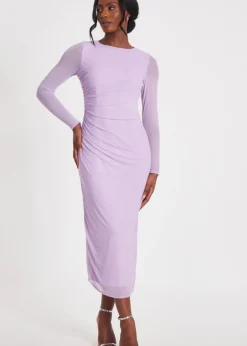 Quiz Lilac Mesh Diamante Midaxi Dress