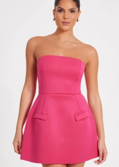 Quiz Magenta Bandeau A Line Mini Dress