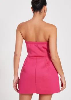 Quiz Magenta Bandeau A Line Mini Dress