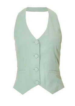 Quiz Mint Petite Woven Waistcoat
