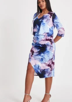 Quiz Multi Floral Cropped Jacket