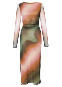 Quiz Multi Mesh Marble Print Midaxi Dress