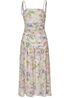 Quiz Multi Petite Chiffon Ruched Midaxi Dress