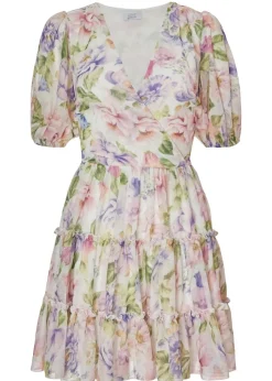 Quiz Multi Petite Frill Skater Dress