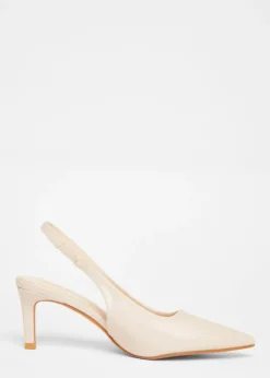 Quiz Natural Slingback Low Court Heels
