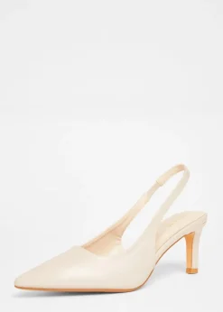 Quiz Natural Slingback Low Court Heels