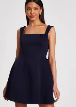 Quiz Navy Bow Skater Dress