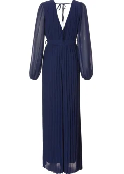 Quiz Navy Chiffon Pleated Jumpsuit