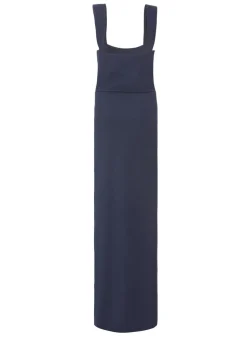 Quiz Navy Diamante Bow Maxi Dress