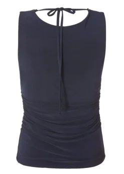 Quiz Navy Drape Back Top