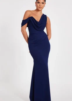 Quiz Navy Drop Sleeve Maxi Dress