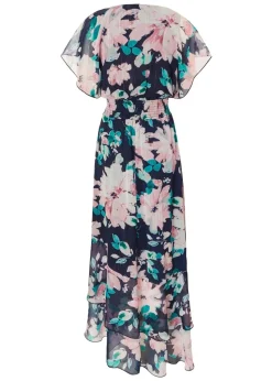 Quiz Navy Floral Tiered Midi Dress