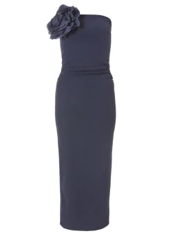 Quiz Navy Flower Embellished Midaxi Dress