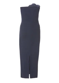 Quiz Navy Flower Embellished Midaxi Dress