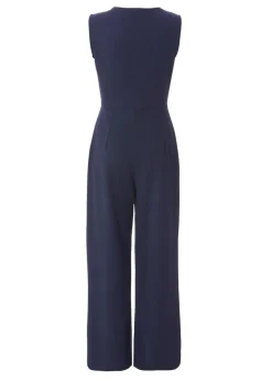 Quiz Navy Gathered Front Jumpsuit