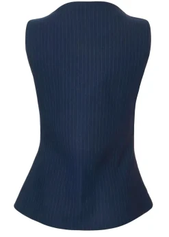Quiz Navy Pinstripe Button Front Waistcoat