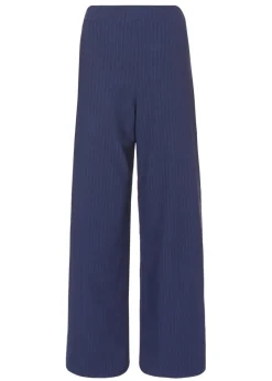 Quiz Navy Pinstripe Wide Leg Trousers