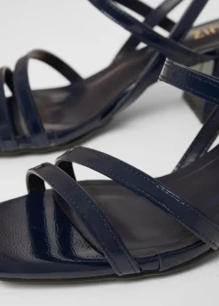 Quiz Navy Slingback Low Block Heels