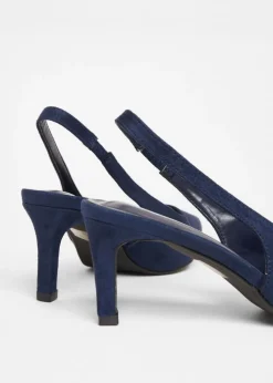 Quiz Navy Slingback Low Court Heels