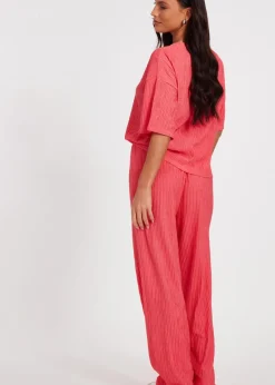 Quiz Orange Textured T-Shirt