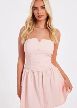Quiz Pink Bandeau Mini Dress
