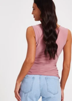 Quiz Pink Cowl Neck Top