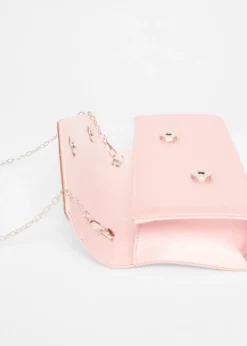 Quiz Pink Diamante Clutch